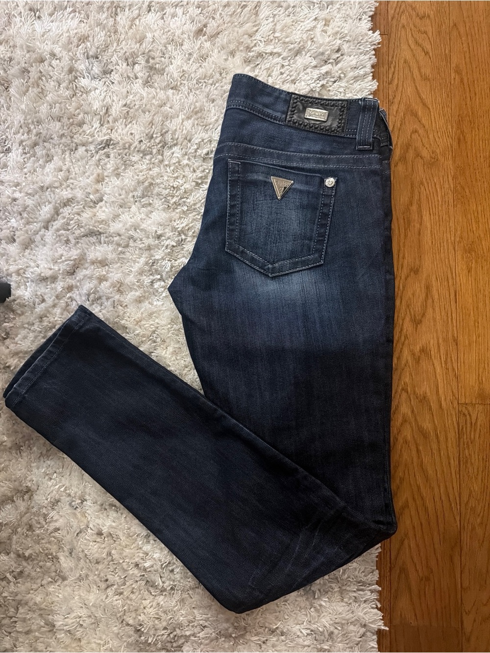 GUESS Premium Daredevil Skinny Leg Jeans - Dark Wash Y2K - Size 28